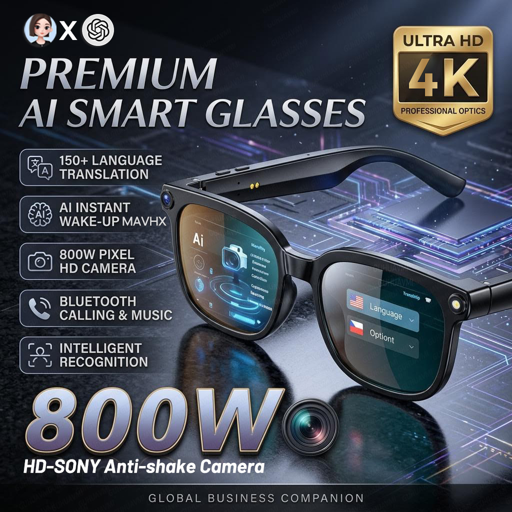 2026 4K 8MP Smart Glasses Men  – Smart Glasses Lens recenzja i cena