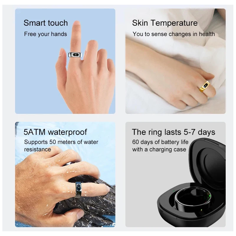 Smart Ring with Charging Case  – Temperature Ring Skin recenzja i cena