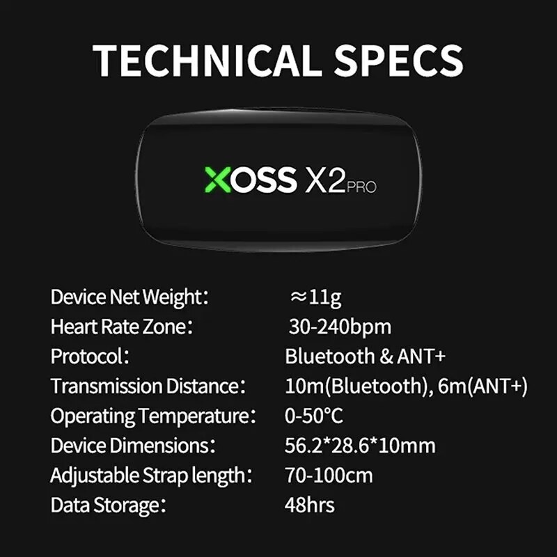 XOSS X2 Pro Chest Strap Heart  – Breath Rate Monitor recenzja i cena