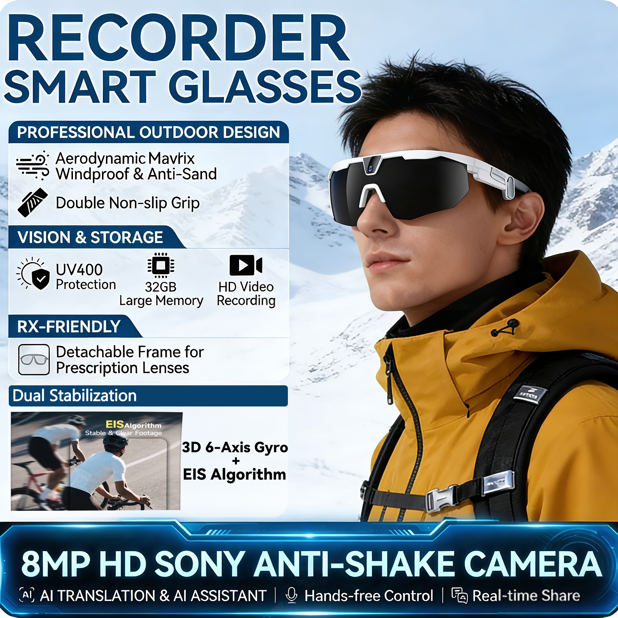 New AI smart glasses for outdo – Smart Glasses Lens recenzja i cena