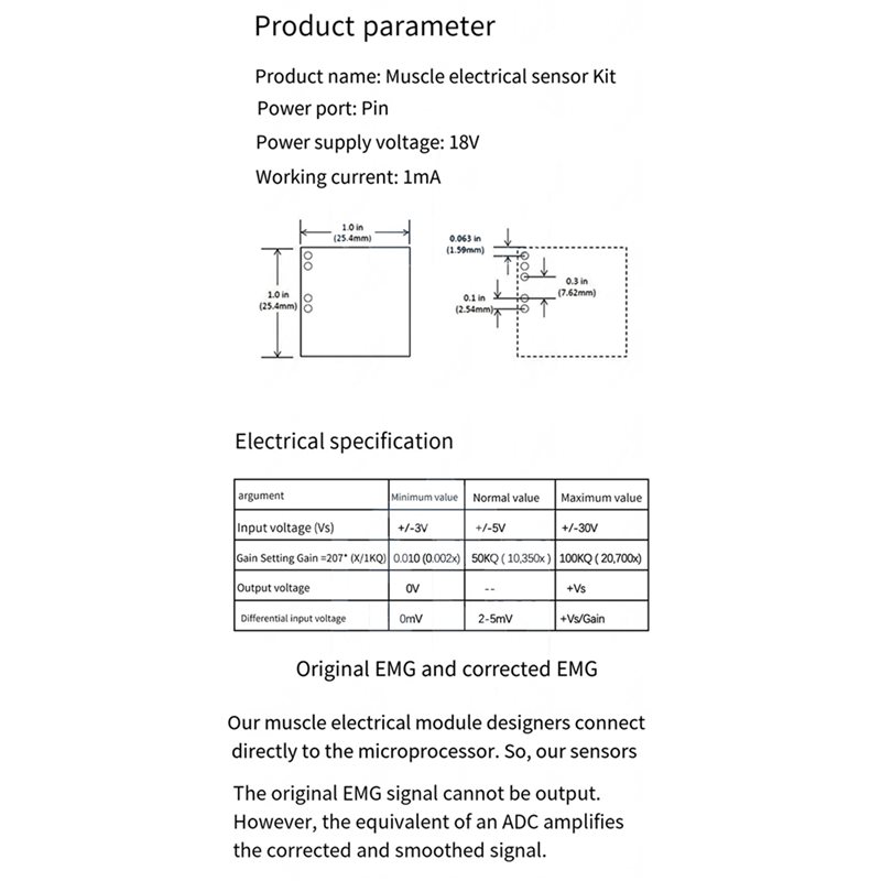 B50B-3X Muscle Electrical Sens – Muscle Sensor Emg recenzja i cena