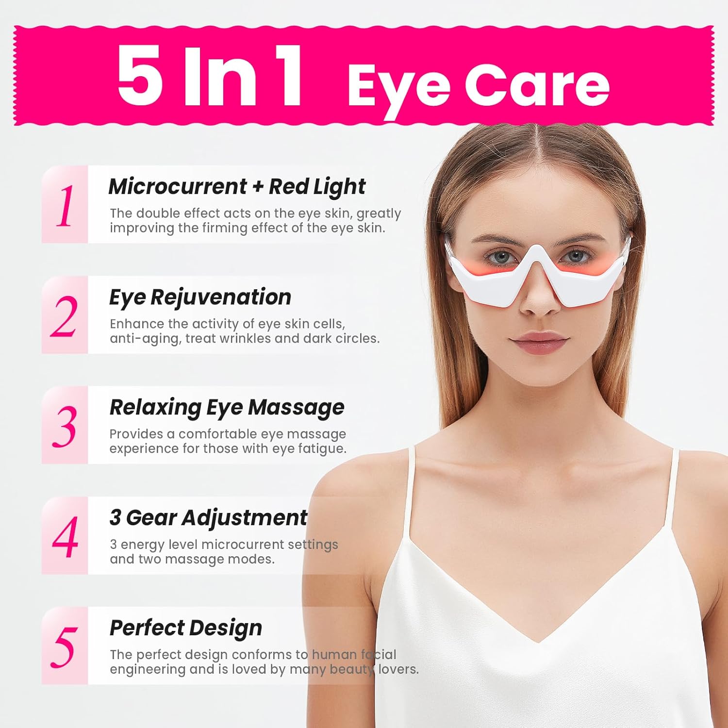 Microcurrent EMS Eye Massager  – Light Therapy Glasses recenzja i cena