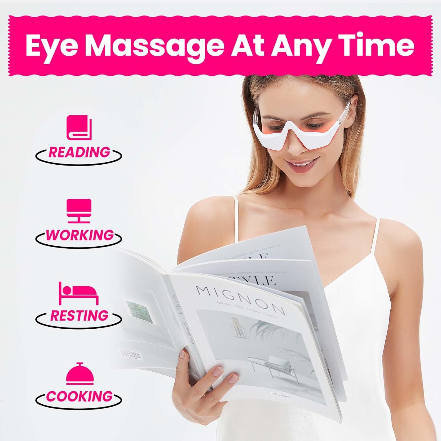 Microcurrent EMS Eye Massager  – Light Therapy Glasses recenzja i cena